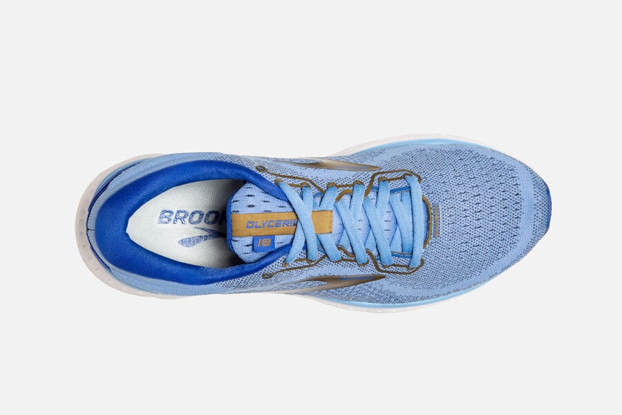 Brooks Glycerin 18 Road Loopschoenen Dames - Blauw/Goud - 602491KEC